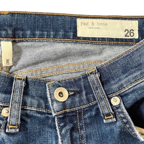Rag & Bone Dre Skinny Boyfriend Distressed Jean with Raw Hem Size 26 - Picture 7 of 10
